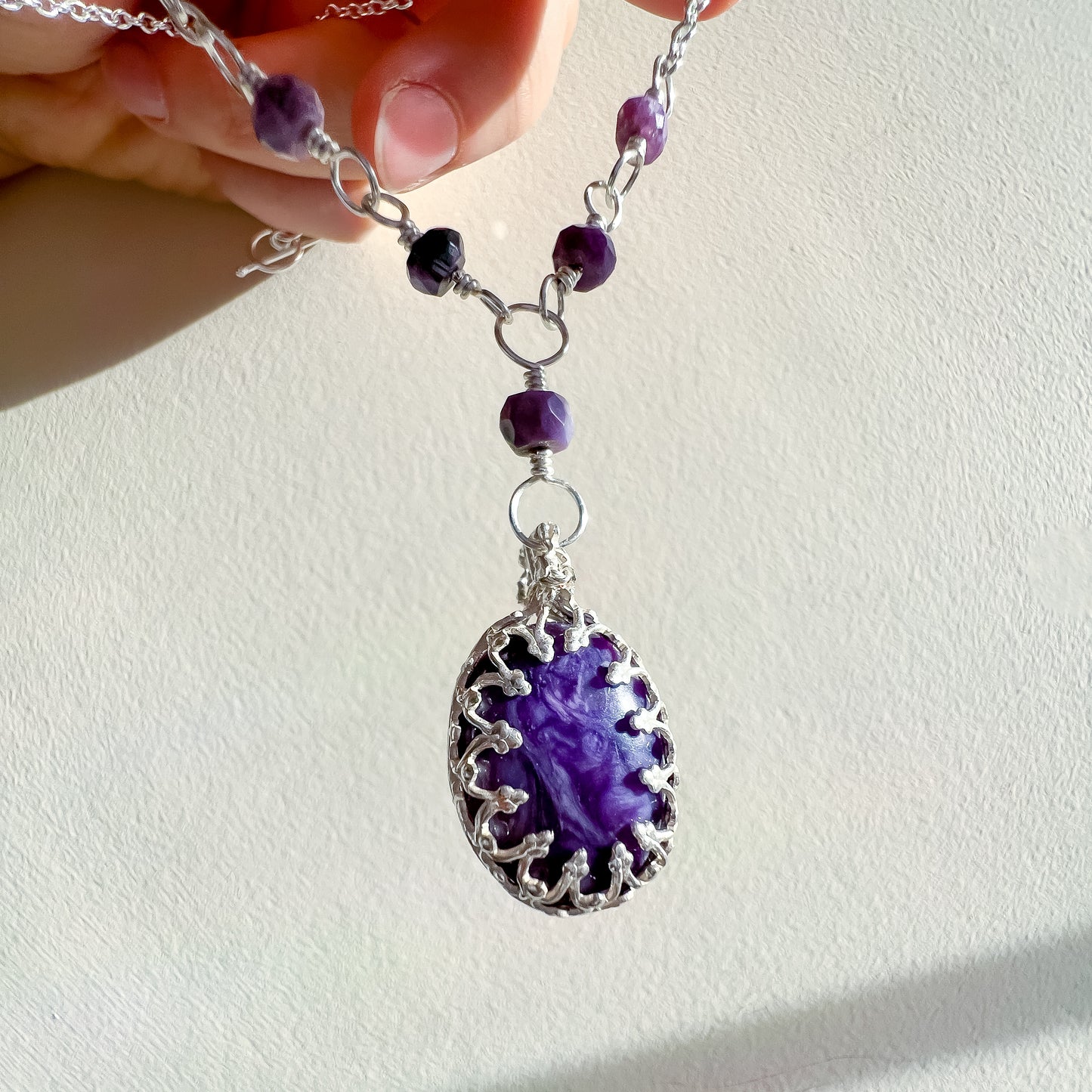 💜✨ Charoite Crown Rosary Necklace ✨💜 Jewellery MakerTV Piece 🩷💚