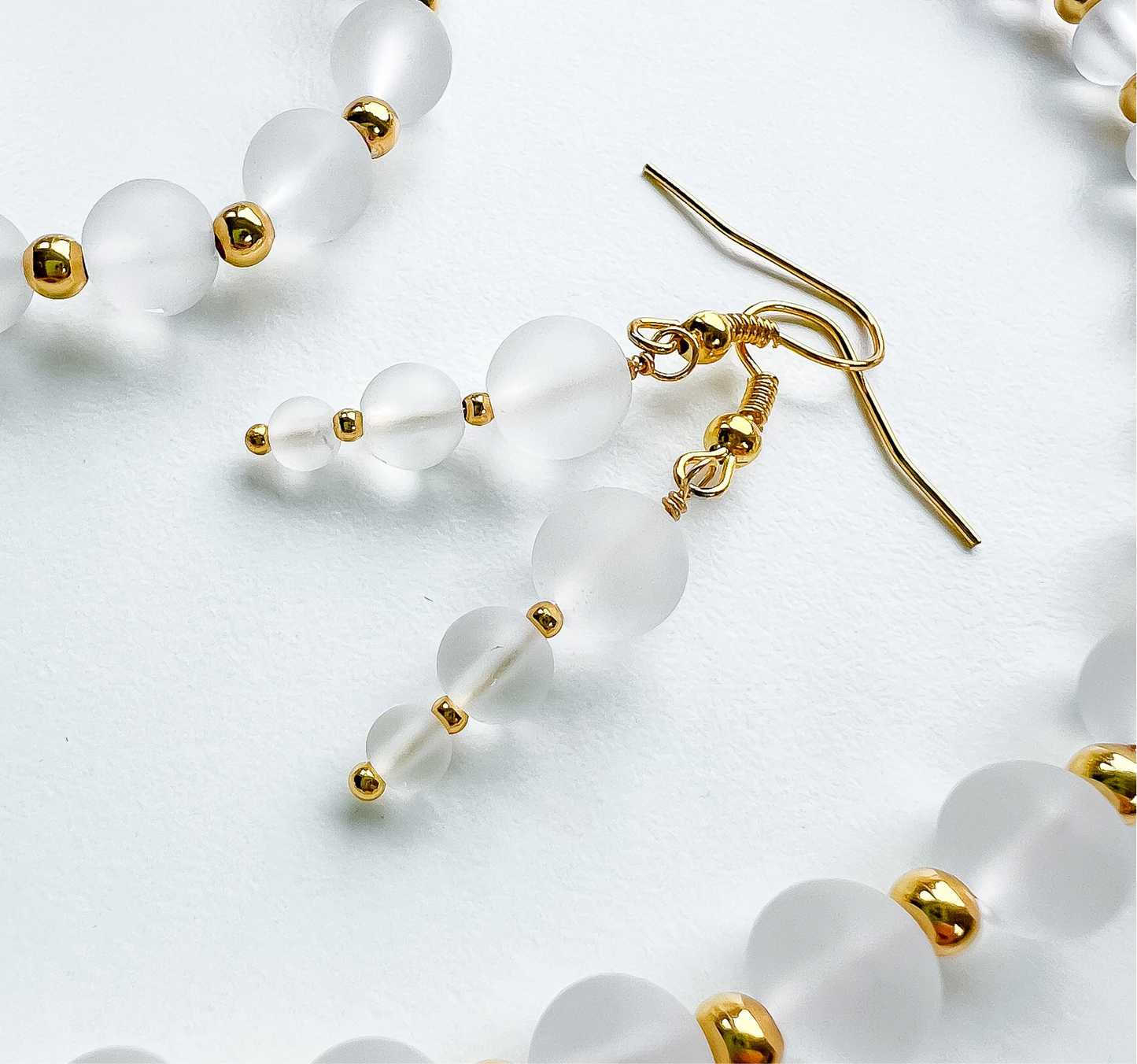 🤍✨Matte Clear Quartz Graduated Earrings ✨🤍 Jewellery MakerTV Piece 🩷💚