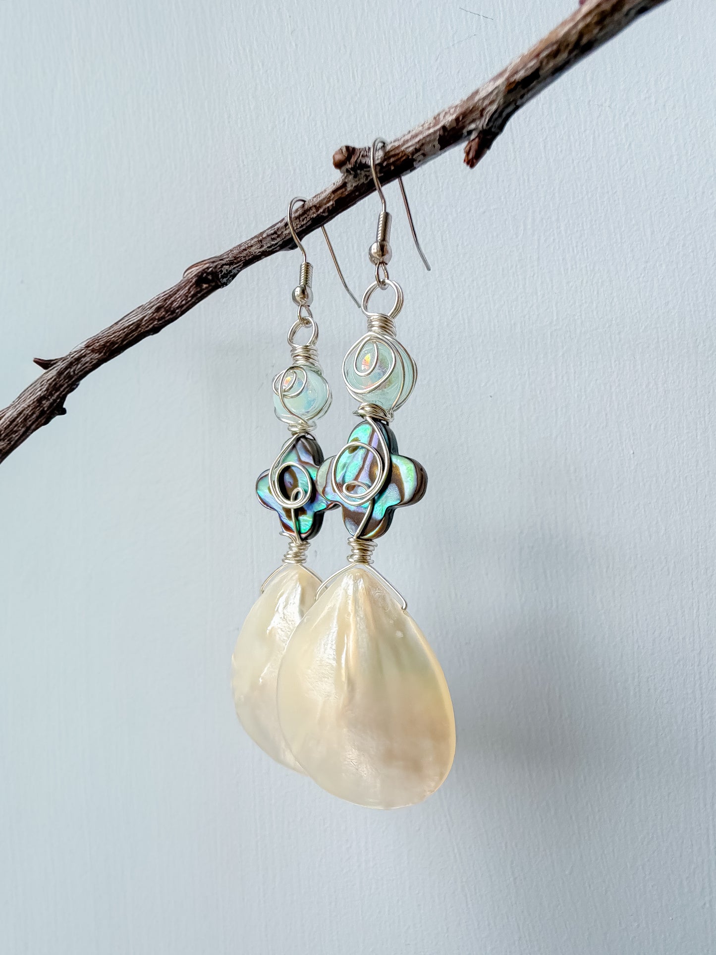 ✨🌊 Abalone Dream Earrings 🌊✨ Abalone & Mother of Pearl Dangle Earrings | Handmade Shell Earrings