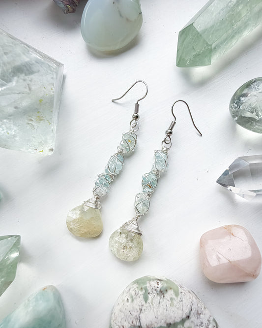 ✨🌊💎 Seafoam Serenity 💎🌊✨ - Aquamarine Drop Earrings