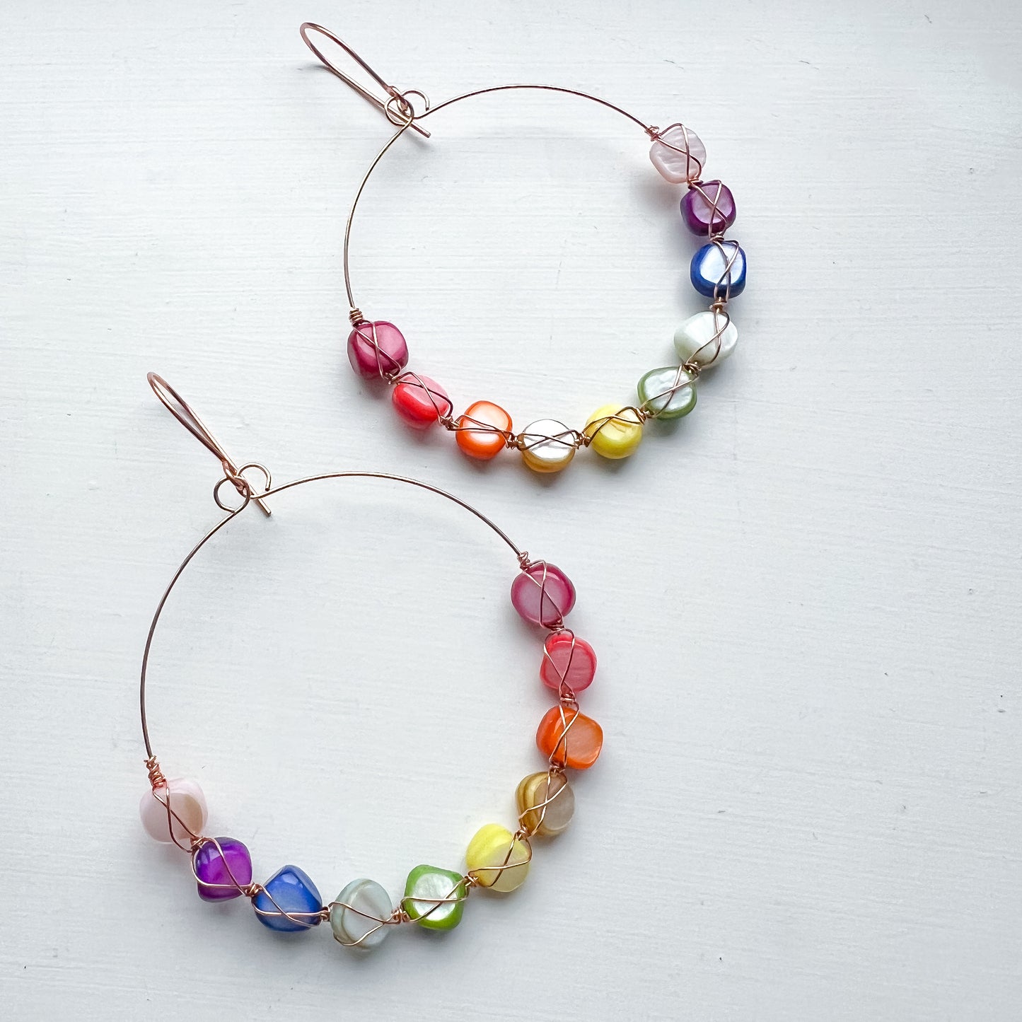 🌈🦋 Radiant Spectrum – Rainbow Mother of Pearl Earrings 🦋🌈 Jewellery MakerTV Piece 🩷💚