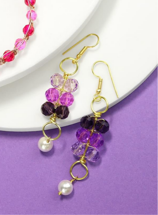 💜 Violet Ombré Pearl Earrings ✨ Jewellery MakerTV Piece 🩷💚