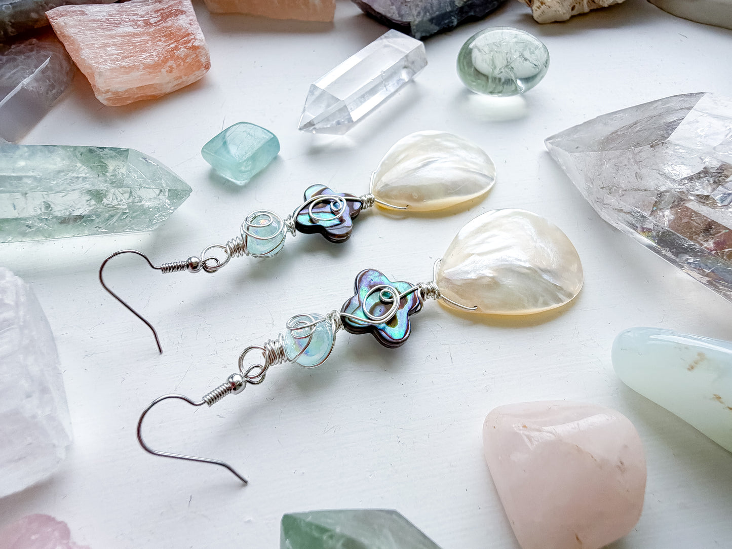 ✨🌊 Abalone Dream Earrings 🌊✨ Abalone & Mother of Pearl Dangle Earrings | Handmade Shell Earrings