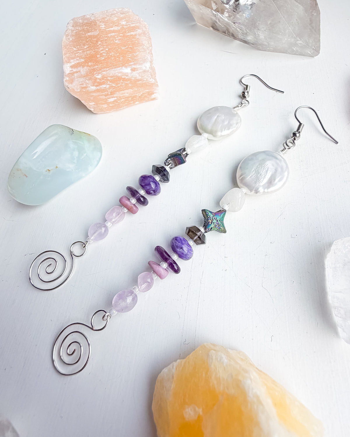 . 🌈✨💎 Crown & Third Eye Chakra Earrings 💎✨🌈
