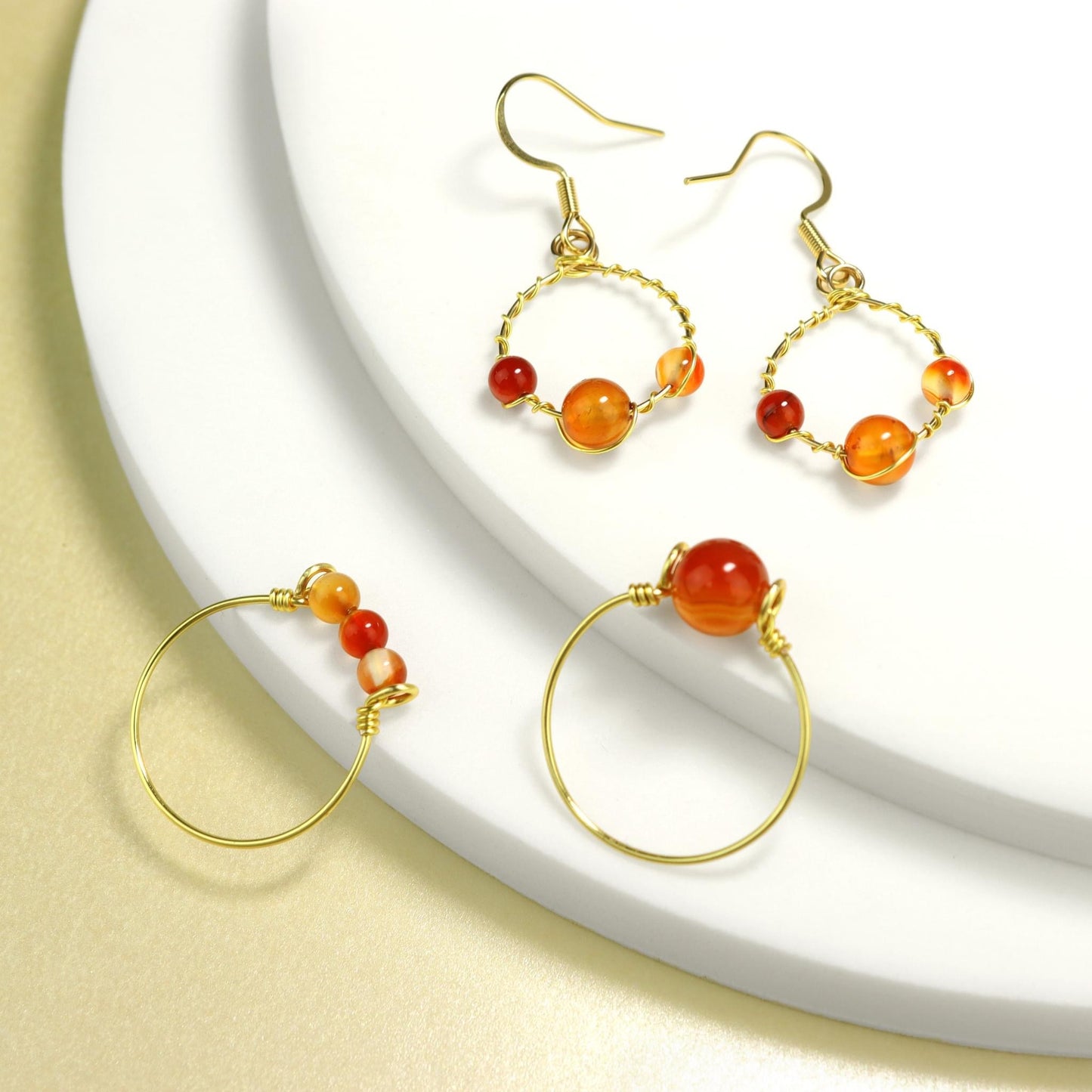 🔥 Carnelian Spark Hoop Earrings 🔥 Jewellery MakerTV Piece 🩷💚