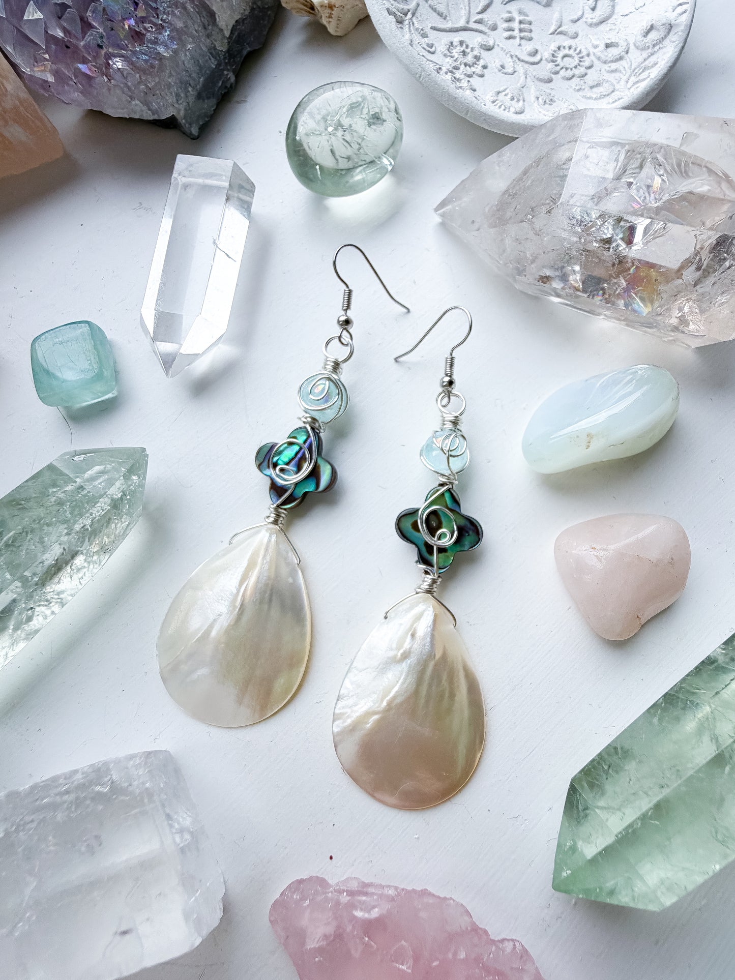 ✨🌊 Abalone Dream Earrings 🌊✨ Abalone & Mother of Pearl Dangle Earrings | Handmade Shell Earrings