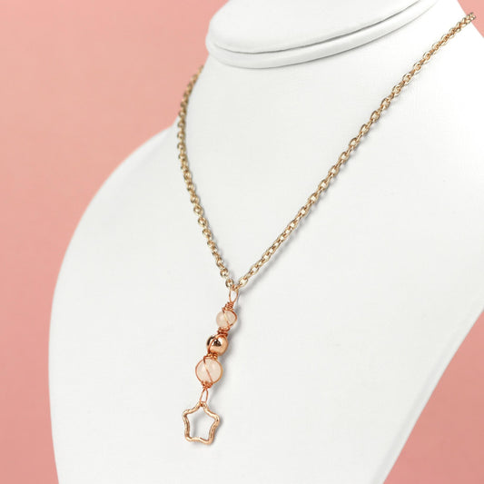 🌸 Rose Quartz star necklace 🌟🌸 Jewellery MakerTV Piece 🩷💚