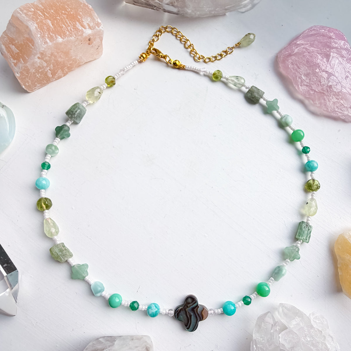 . 🌈✨💎 Heart Chakra Abalone Choker 💎✨🌈