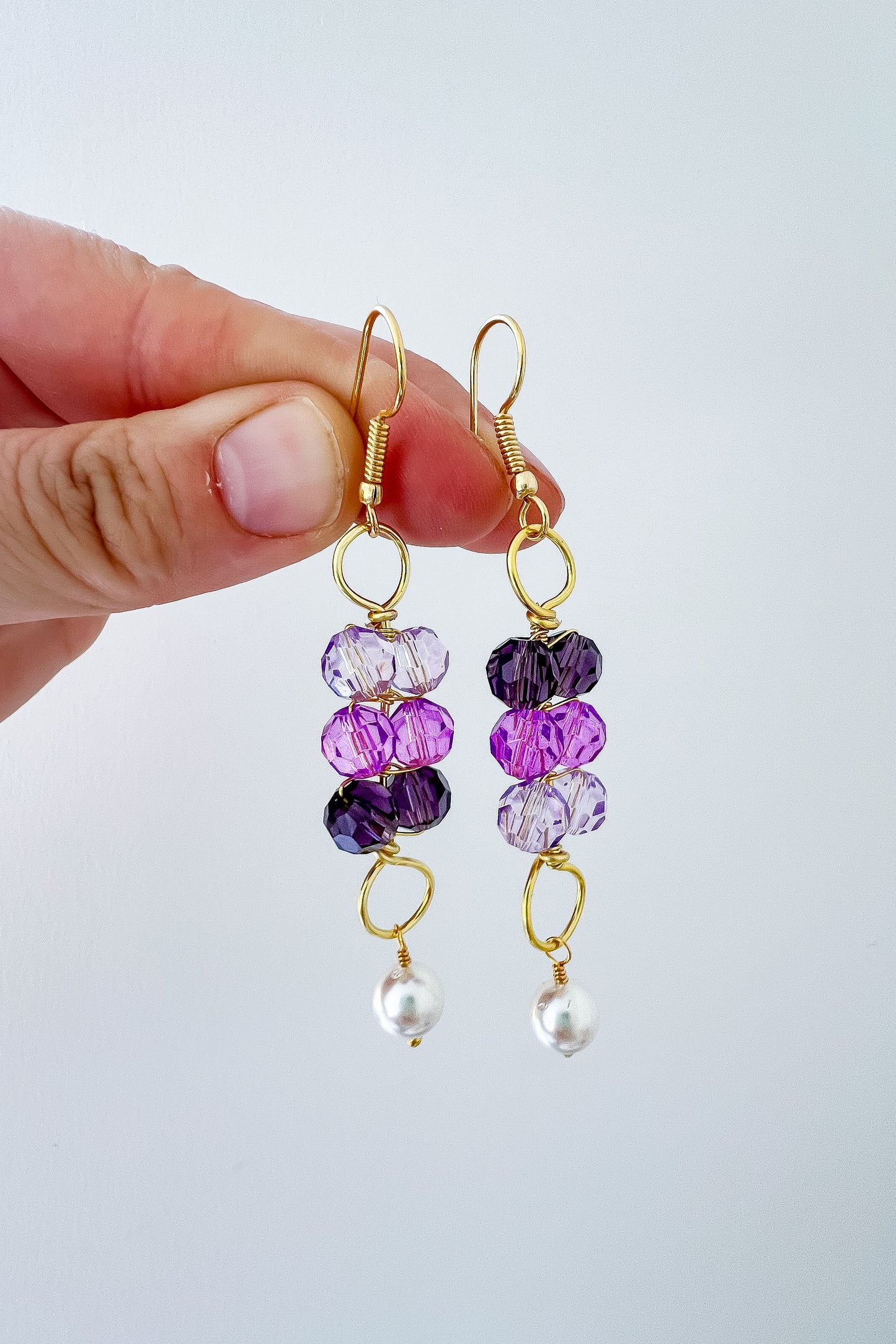 💜 Violet Ombré Pearl Earrings ✨ Jewellery MakerTV Piece 🩷💚
