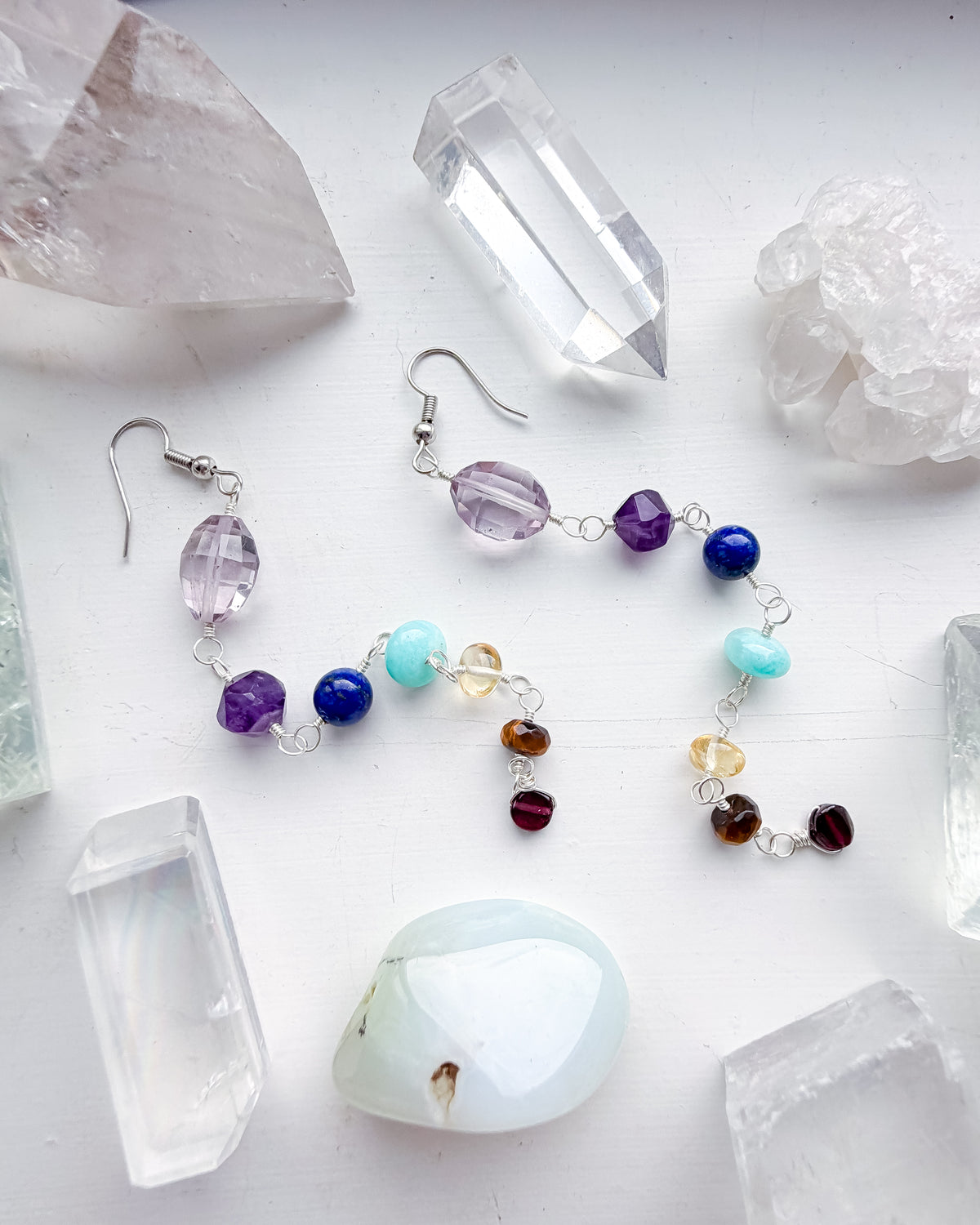 . 🌈✨💎 Chakra Pink Amethyst Earrings 💎✨🌈