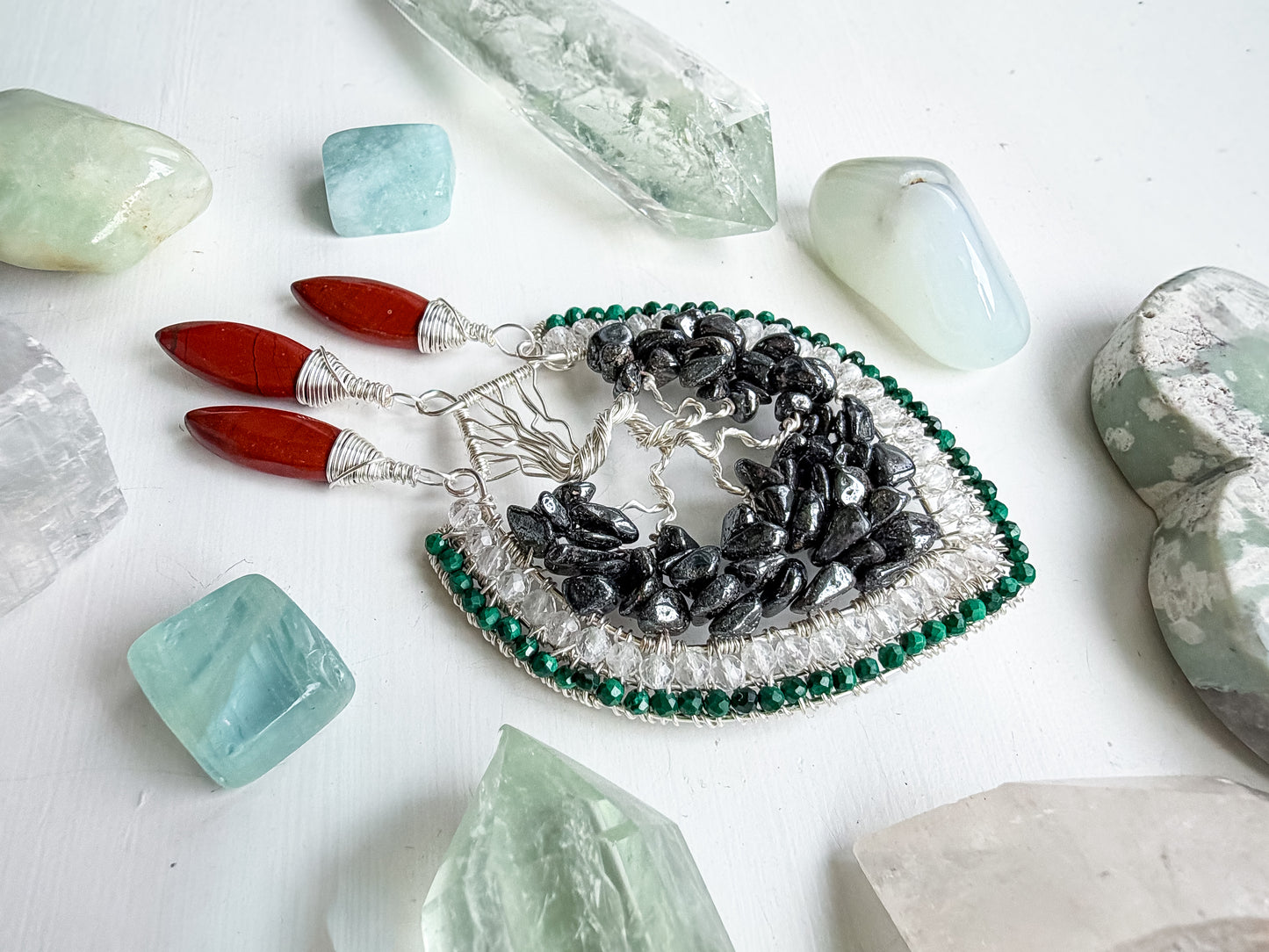 🌳 Boundaries Are Sacred – Grounding Hematite Tree of Life Talisman Necklace