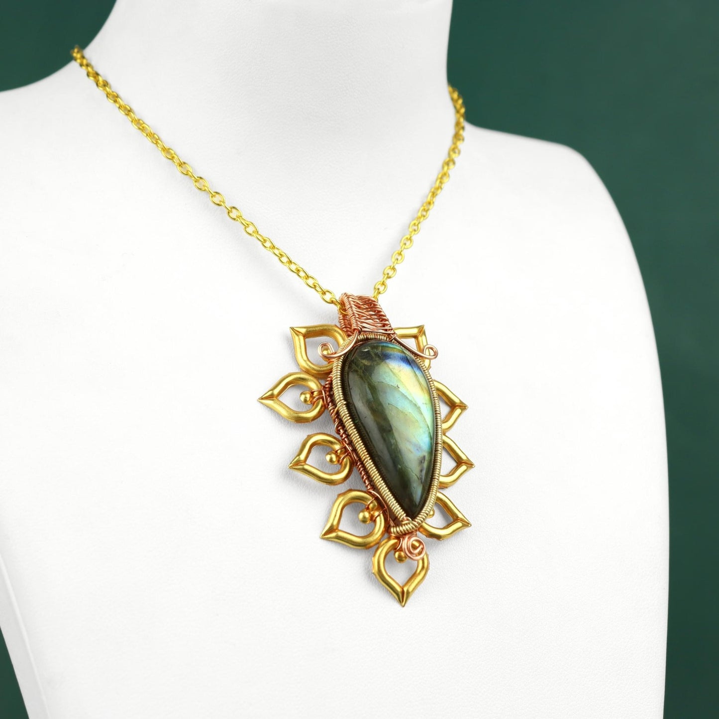 ✨🔥 Fire Burst Labradorite Necklace 🔥✨ Jewellery MakerTV Piece 🩷💚