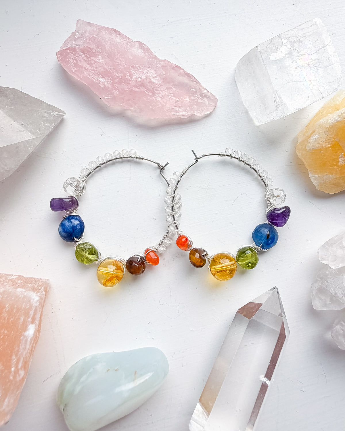 . 🌈✨💎 Chakra Hoop Earrings 💎✨🌈 Primary