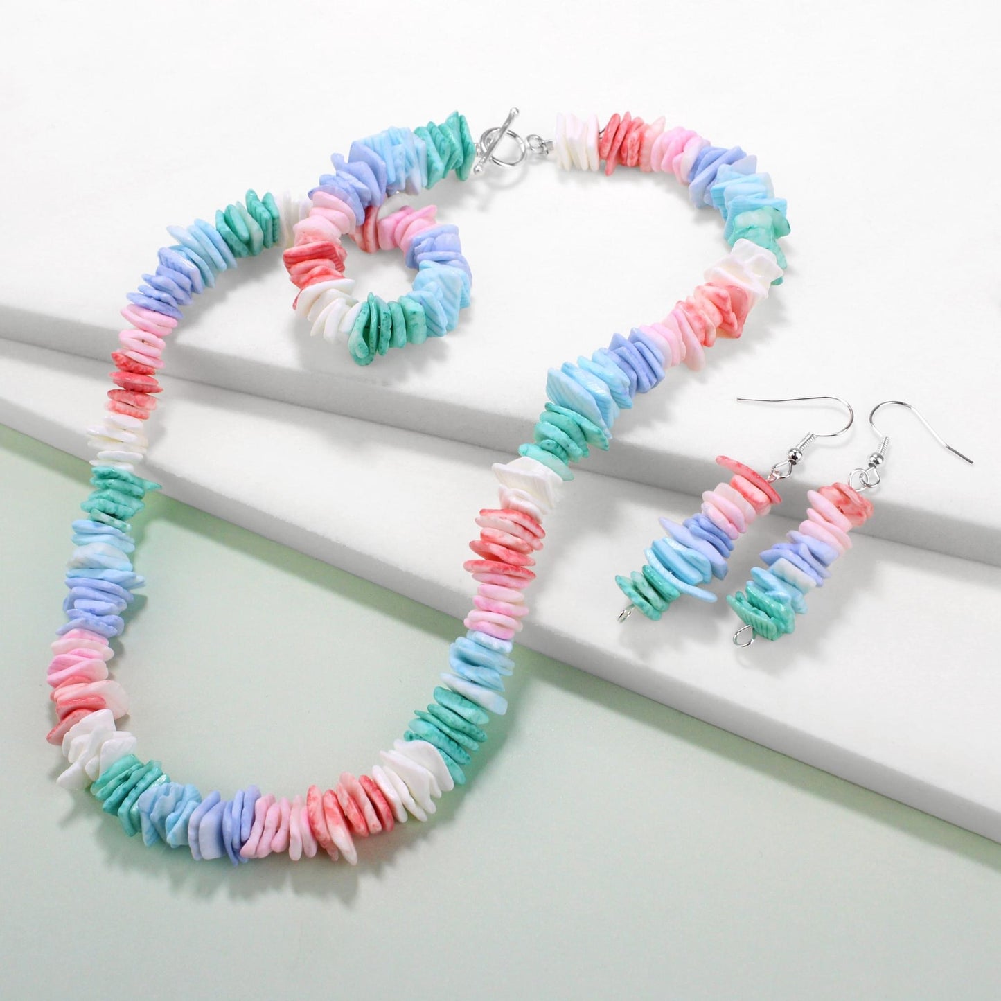 🌈 🐚🌈 Philippine Shell Necklace & Earrings Set 🌈🐚 Jewellery MakerTV Piece 🩷💚