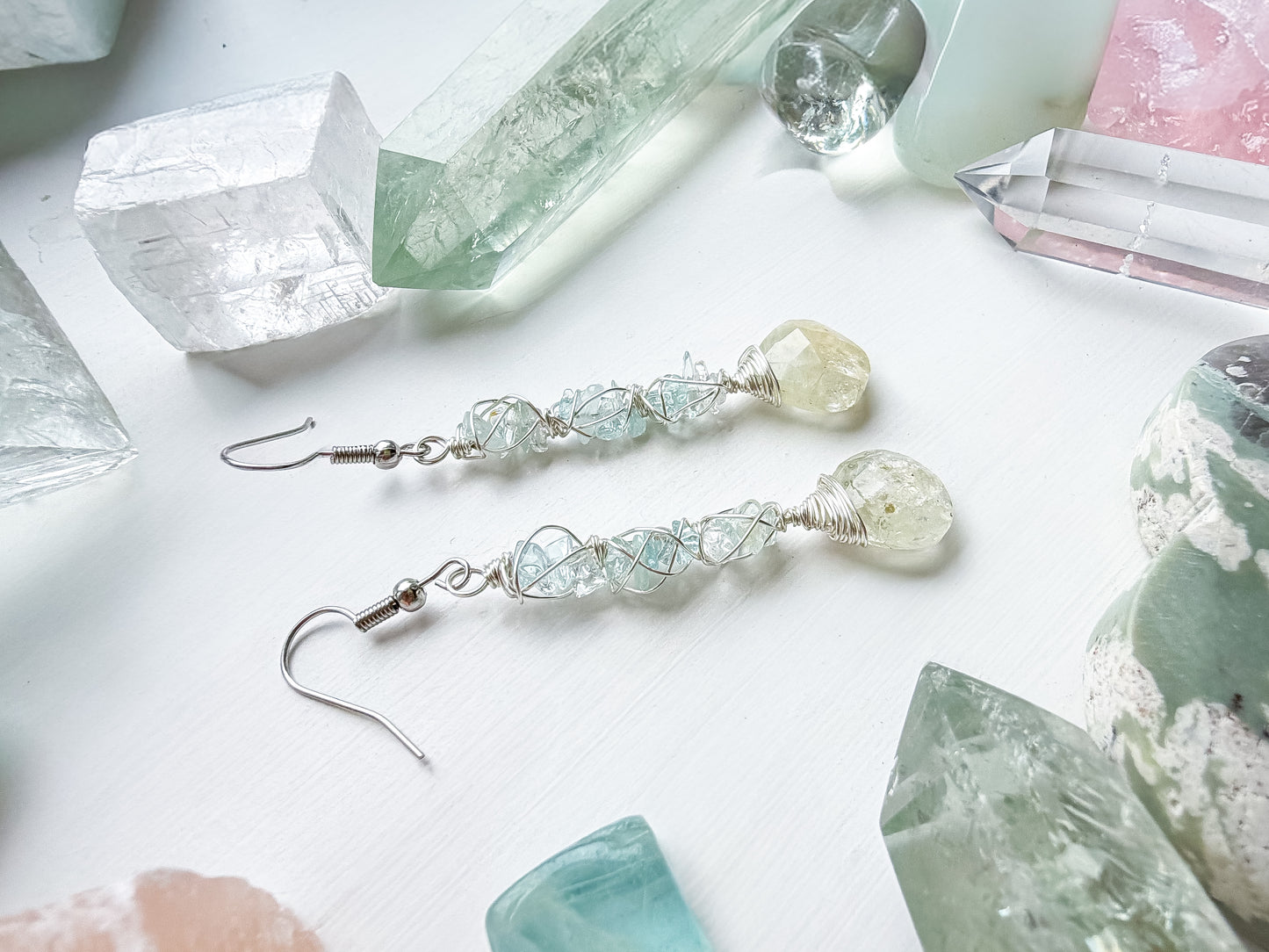 ✨🌊💎 Seafoam Serenity 💎🌊✨ - Aquamarine Drop Earrings