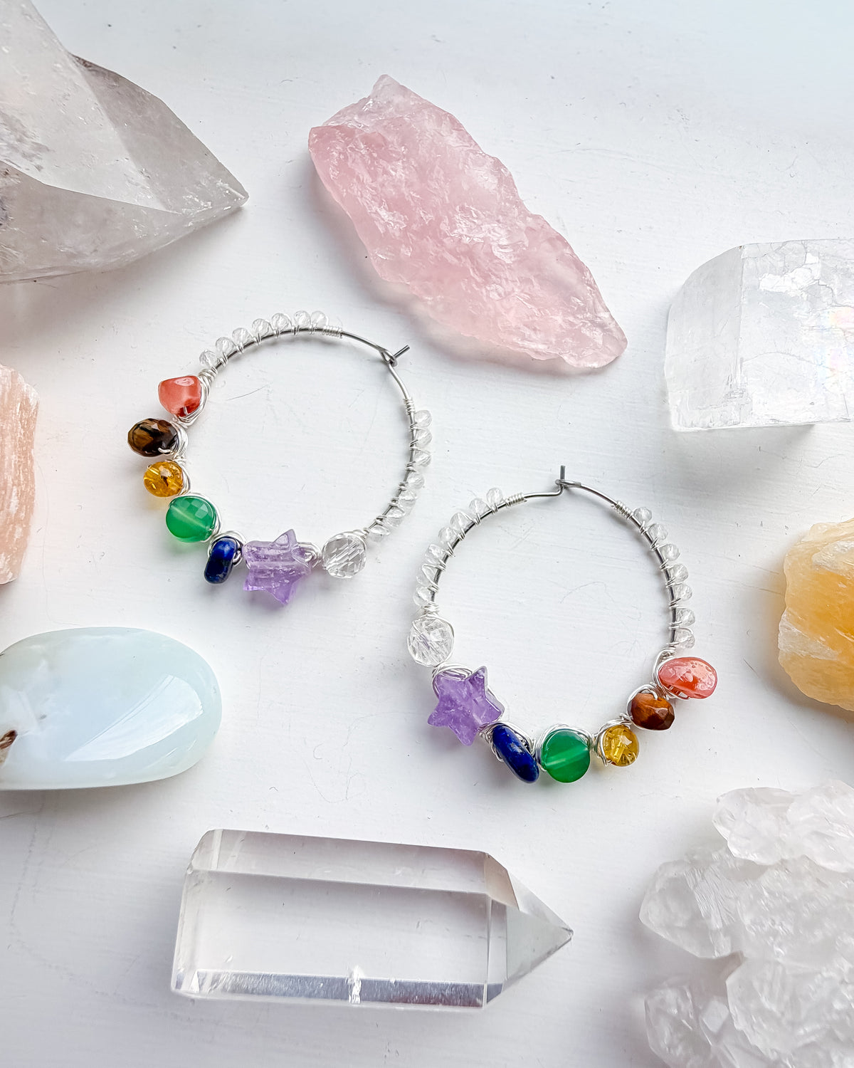 . 🌈✨💎 Chakra Hoop Earrings 💎✨🌈 Stars