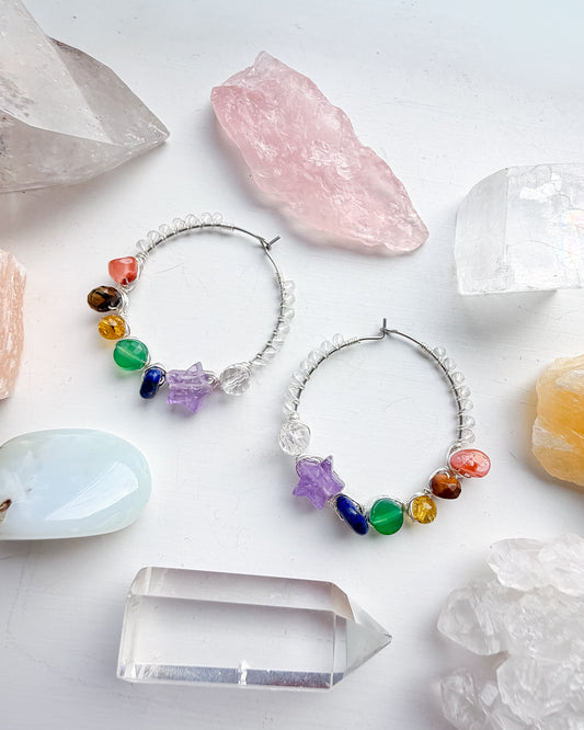 . 🌈✨💎 Chakra Hoop Earrings 💎✨🌈 Stars