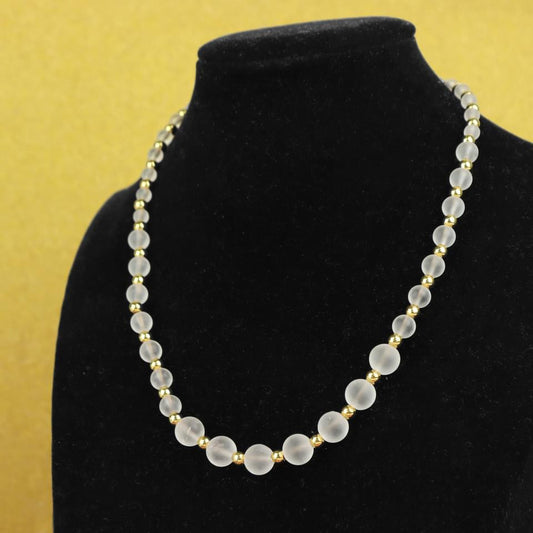 🤍✨Frosted Clear Quartz Graduated Necklace ✨🤍 Jewellery MakerTV Piece 🩷💚