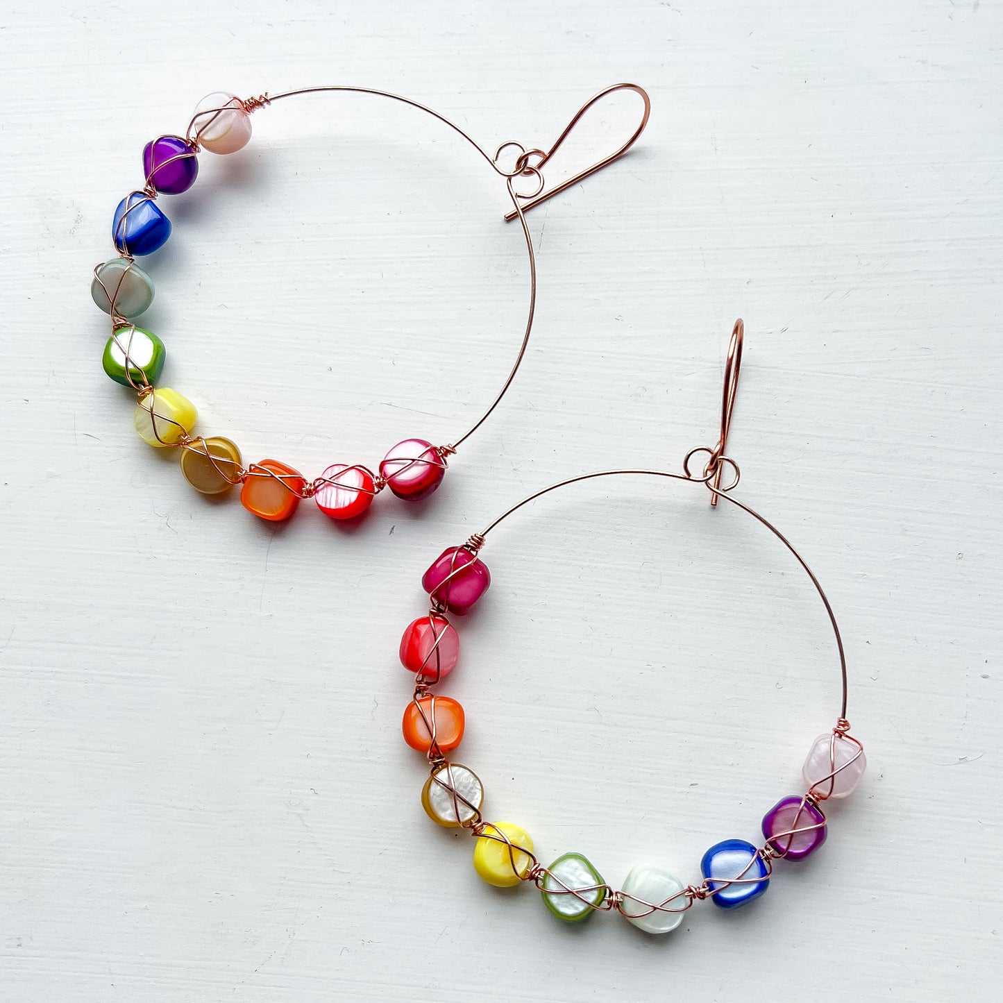 🌈🦋 Radiant Spectrum – Rainbow Mother of Pearl Earrings 🦋🌈 Jewellery MakerTV Piece 🩷💚