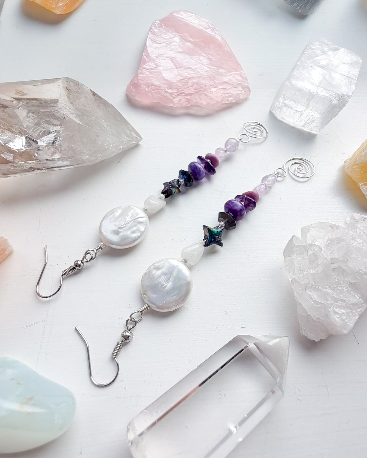 . 🌈✨💎 Crown & Third Eye Chakra Earrings 💎✨🌈