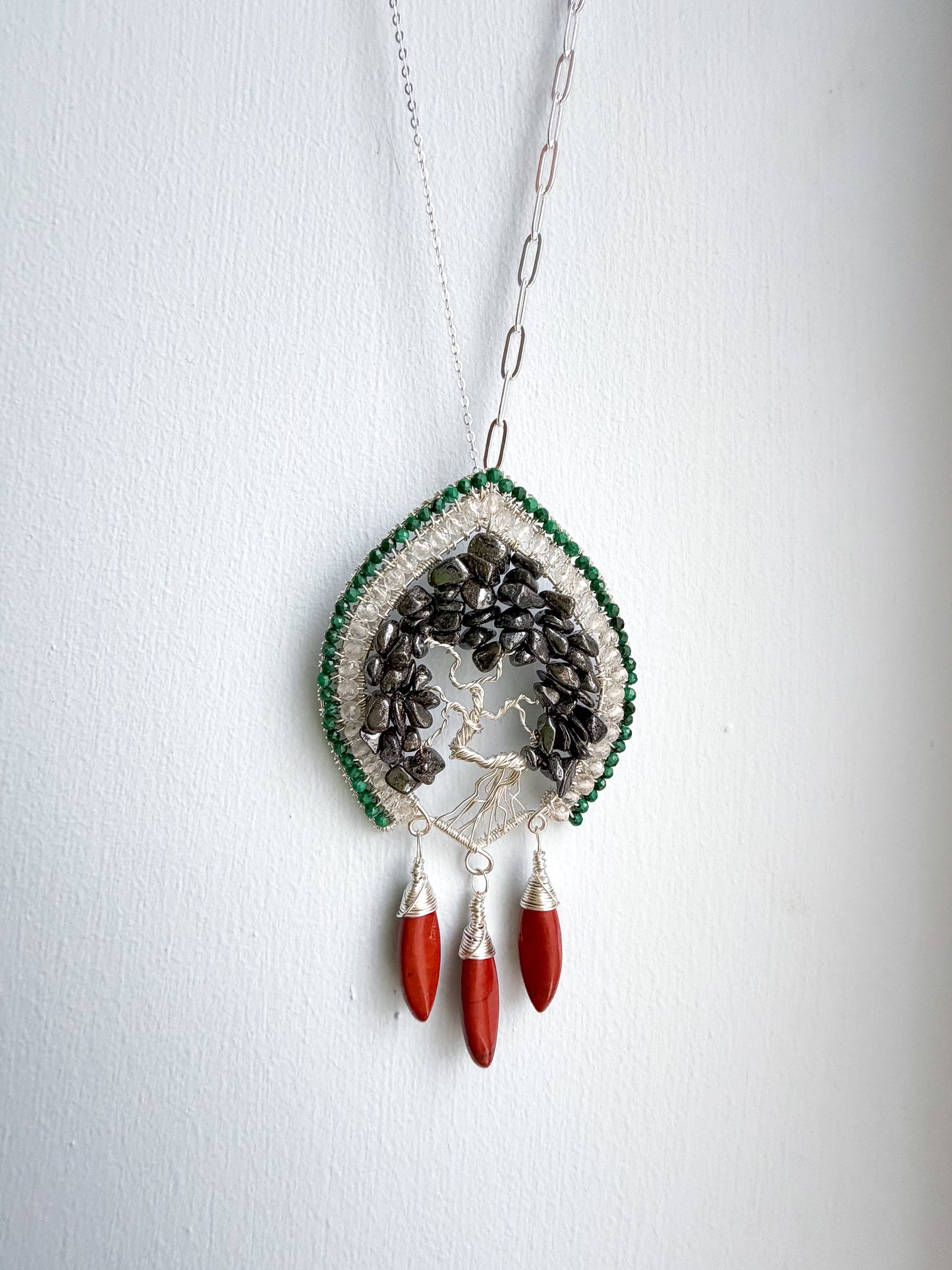 🌳 Boundaries Are Sacred – Grounding Hematite Tree of Life Talisman Necklace
