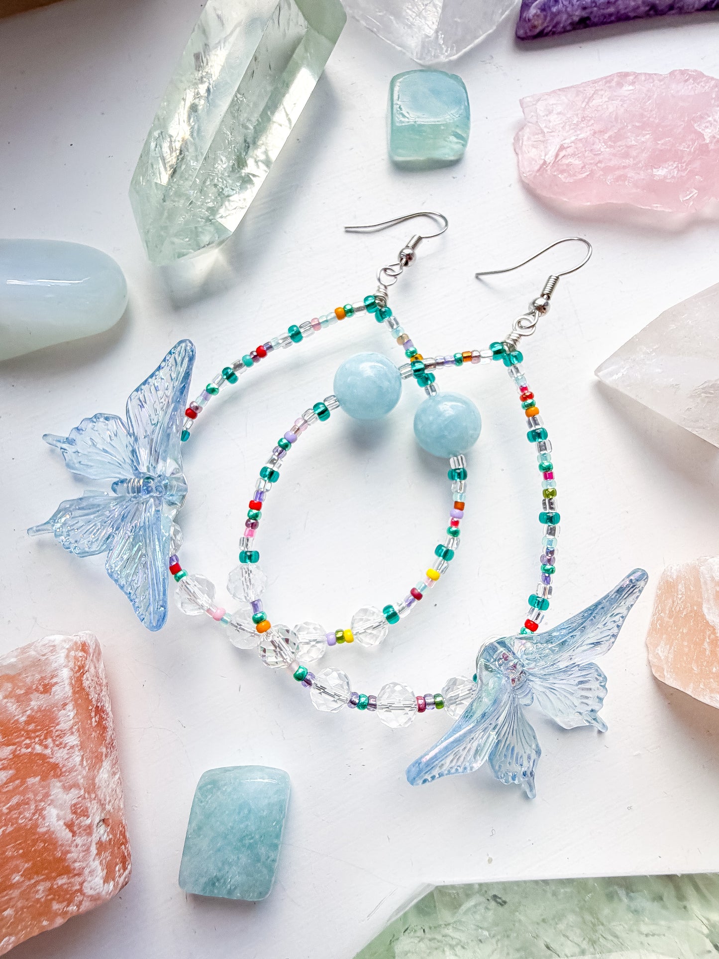 Open Water — Blue Butterfly and Aquamarine + Clear Quartz