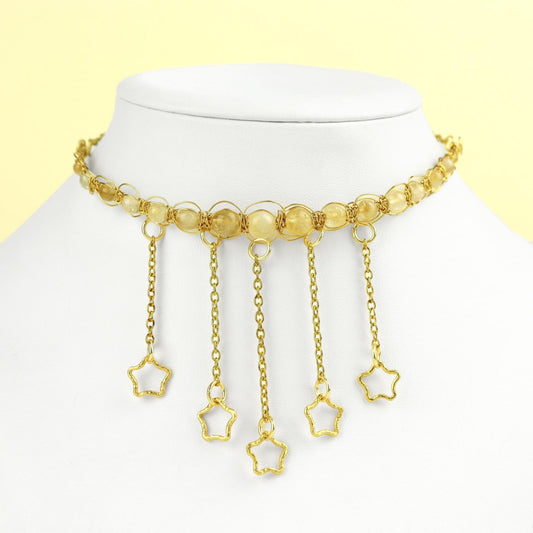 🌟 Citrine and gold plated star necklace 🌟 Jewellery MakerTV Piece 🩷💚