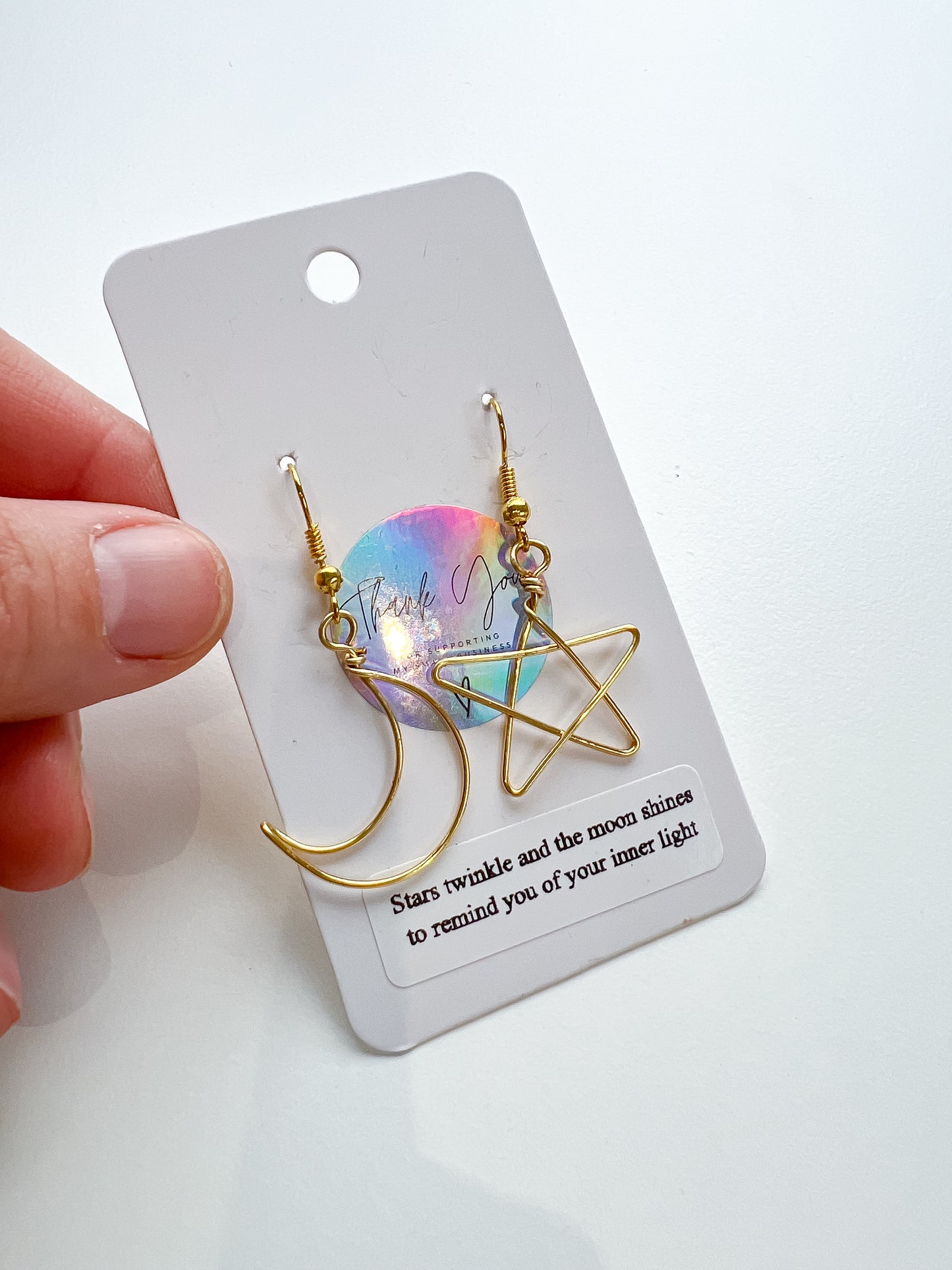 Moon and Star earrings - Gold