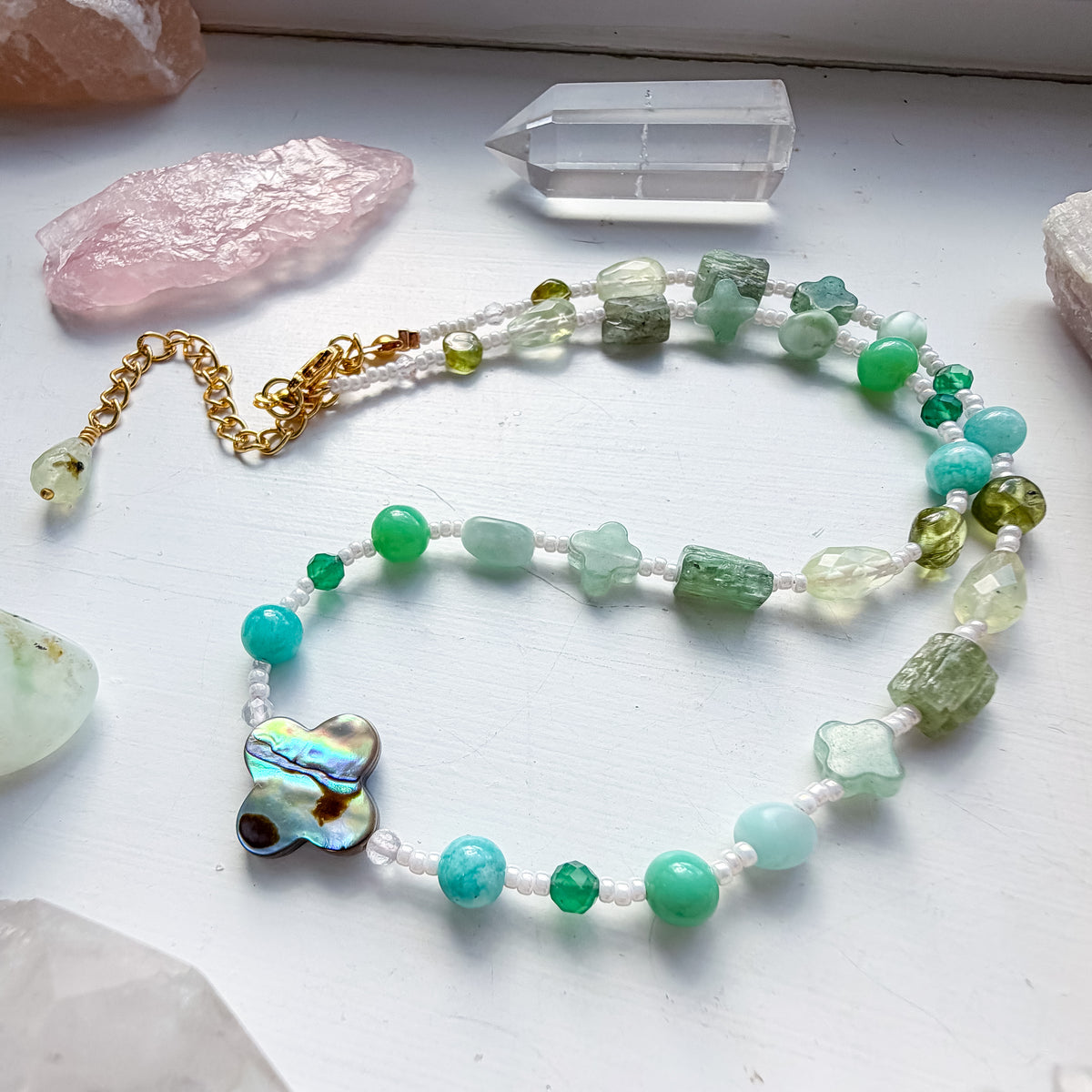 . 🌈✨💎 Heart Chakra Abalone Choker 💎✨🌈