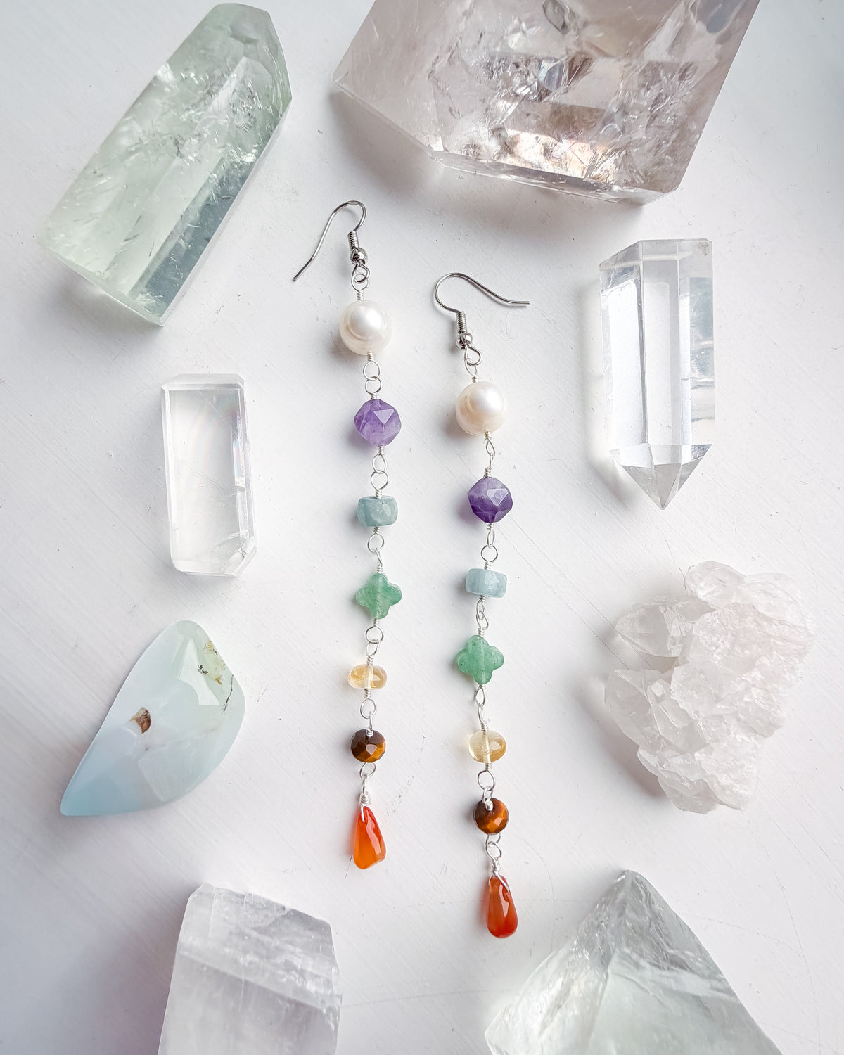 . 🌈✨💎 Chakra Pearl Earrings 💎✨🌈