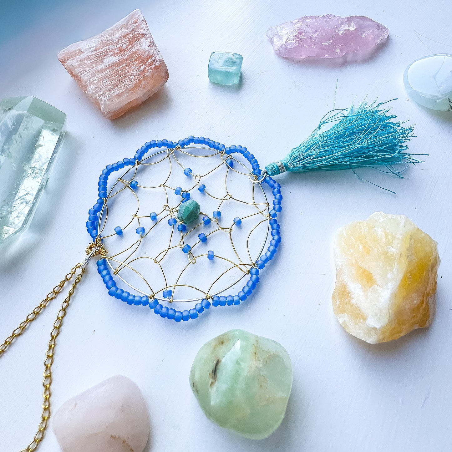 💎✨ Blue and Gold Mandala Web Necklace ✨💎 Jewellery MakerTV Piece 🩷💚