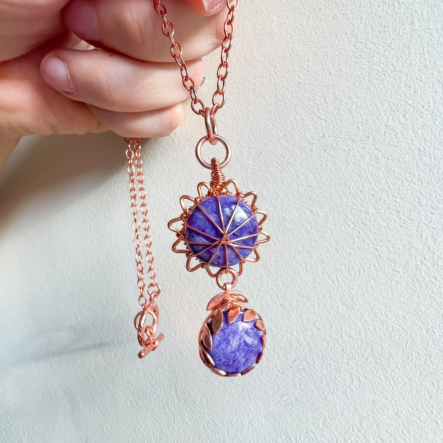 💜✨ Charoite Sunburst Duo Necklace ✨💜 Jewellery MakerTV Piece 🩷💚