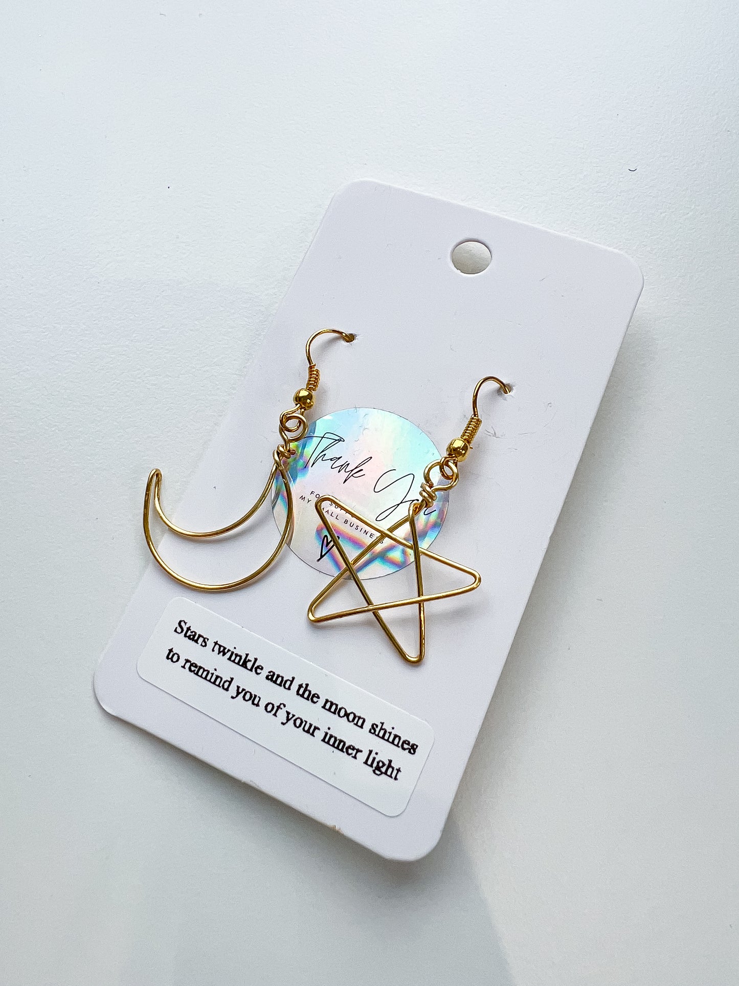 Moon and Star earrings - Gold