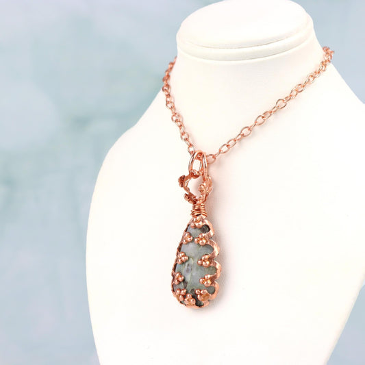 🌪✨ Crazy Lace Agate Crown Teardrop Necklace ✨🌪 Jewellery MakerTV Piece 🩷💚