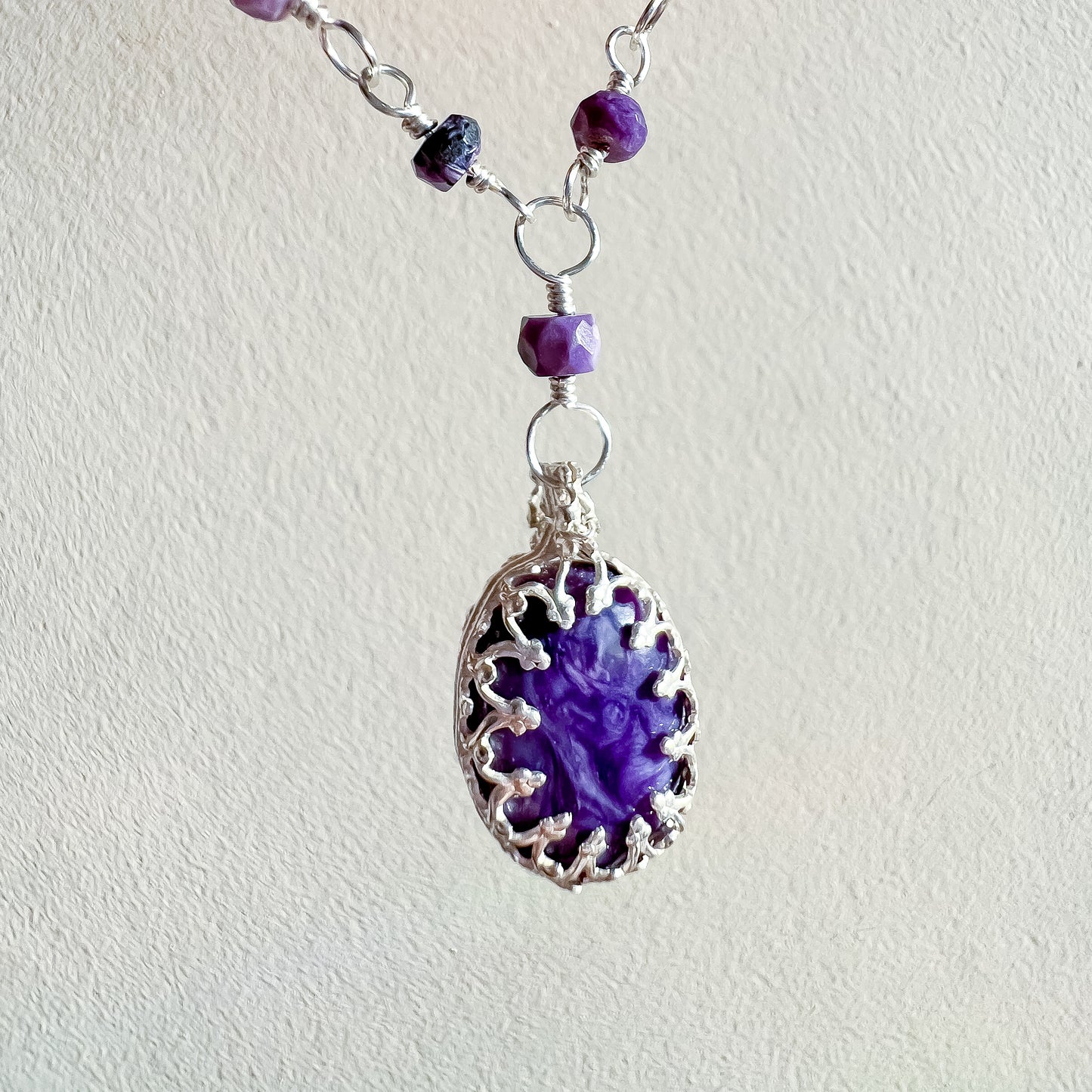 💜✨ Charoite Crown Rosary Necklace ✨💜 Jewellery MakerTV Piece 🩷💚
