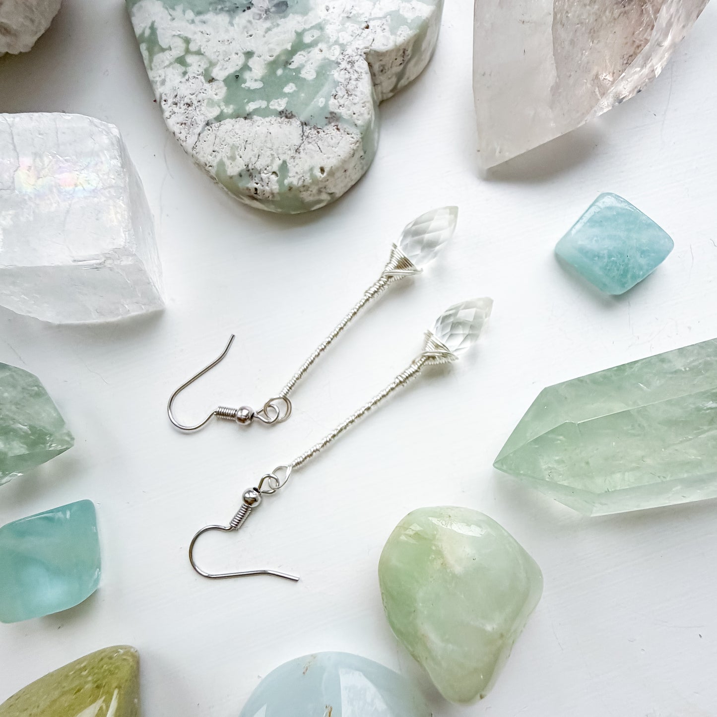 ✨ Inner Glow Drops - Clear Quartz Long Drop Earrings