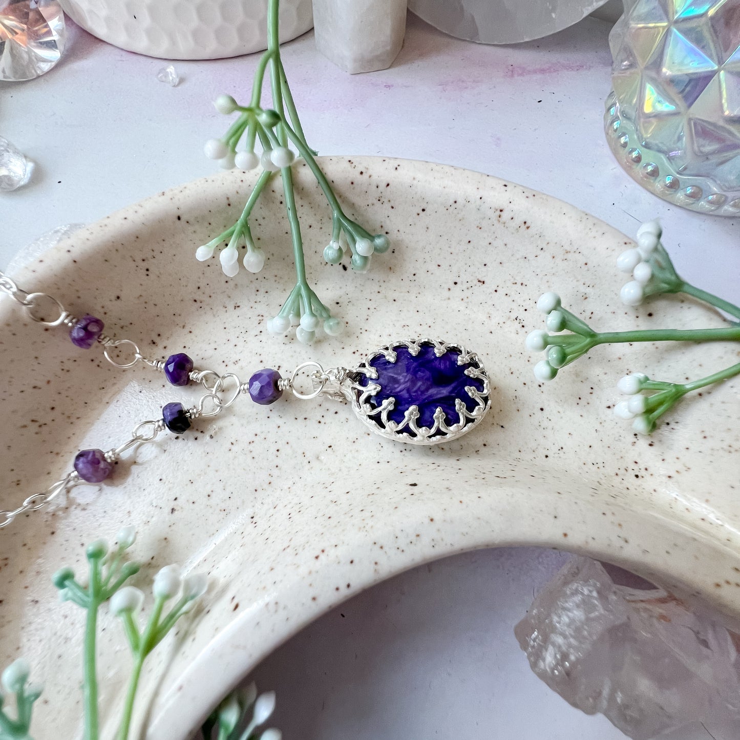 💜✨ Charoite Crown Rosary Necklace ✨💜 Jewellery MakerTV Piece 🩷💚