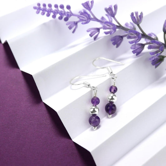 💜 Amethyst & Silver Drop Earrings ✨  Jewellery MakerTV Piece 🩷💚