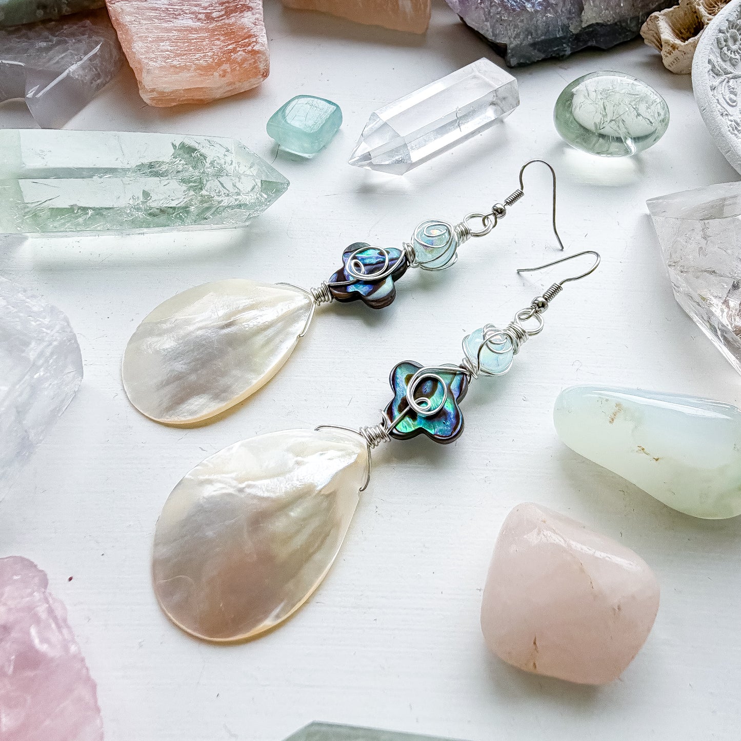 ✨🌊 Abalone Dream Earrings 🌊✨ Abalone & Mother of Pearl Dangle Earrings | Handmade Shell Earrings
