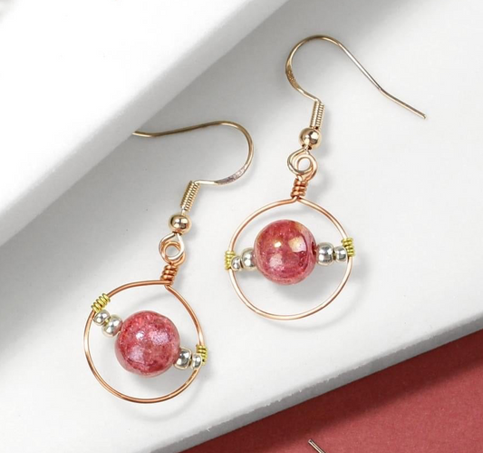 ❤️✨ Red Satellite Earrings ✨❤️ Jewellery MakerTV Piece 🩷💚