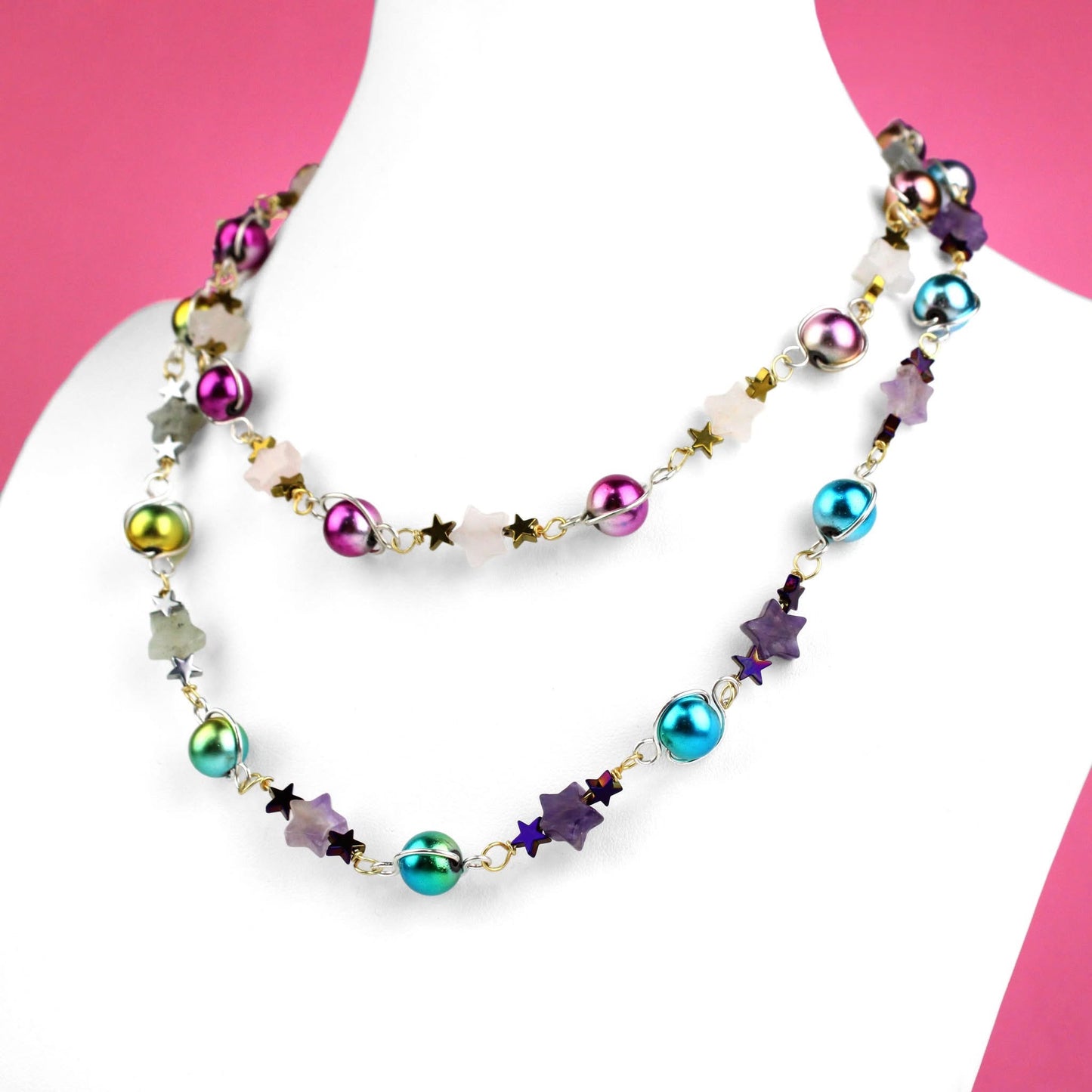 ✨🌌🌈 Ombré Rainbow Star Necklace 🌈🌌✨ Jewellery MakerTV Piece 🩷💚