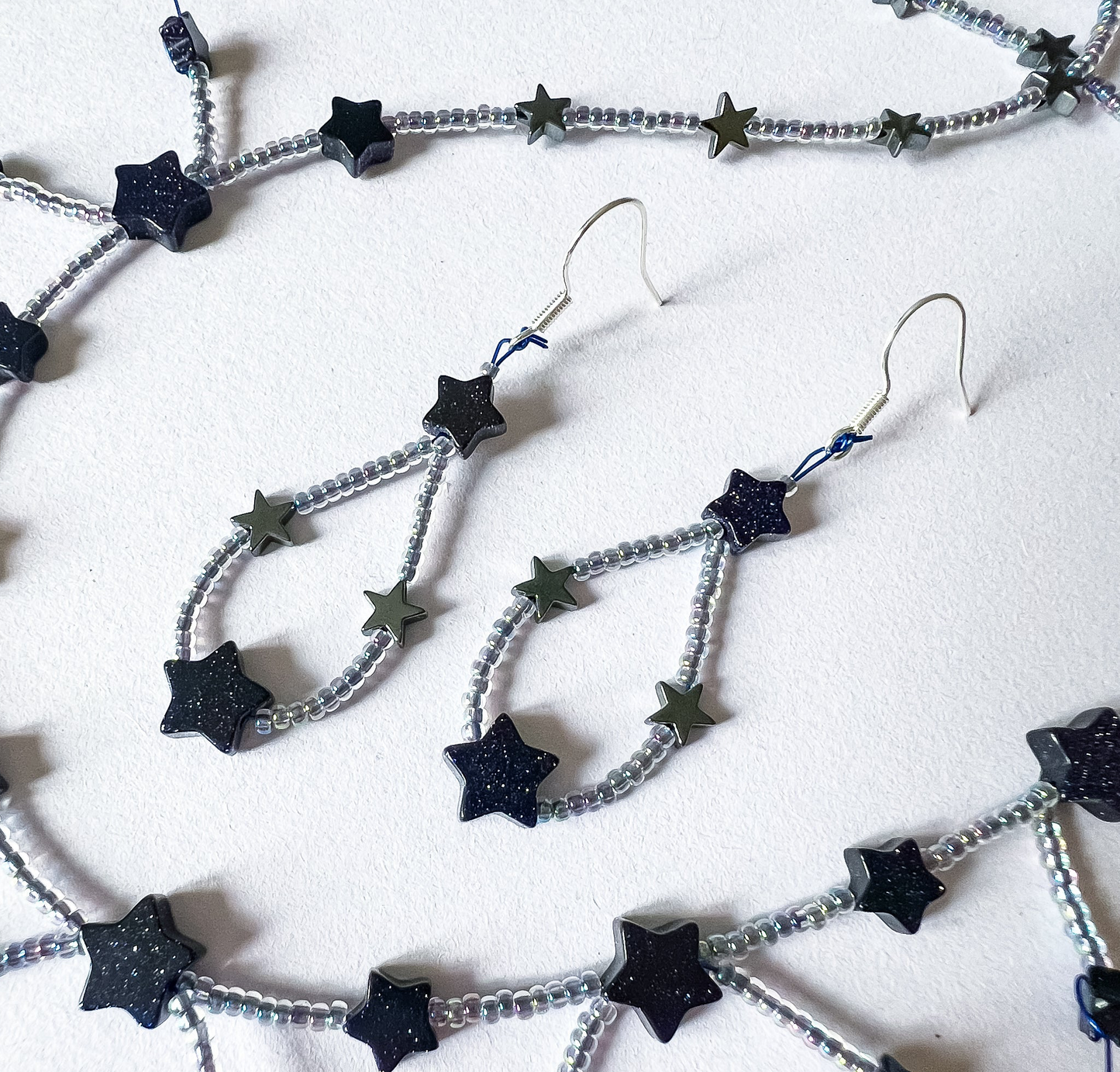 ✨🌌 Midnight Spark Star Earrings 🌌✨ Jewellery MakerTV Piece 🩷💚