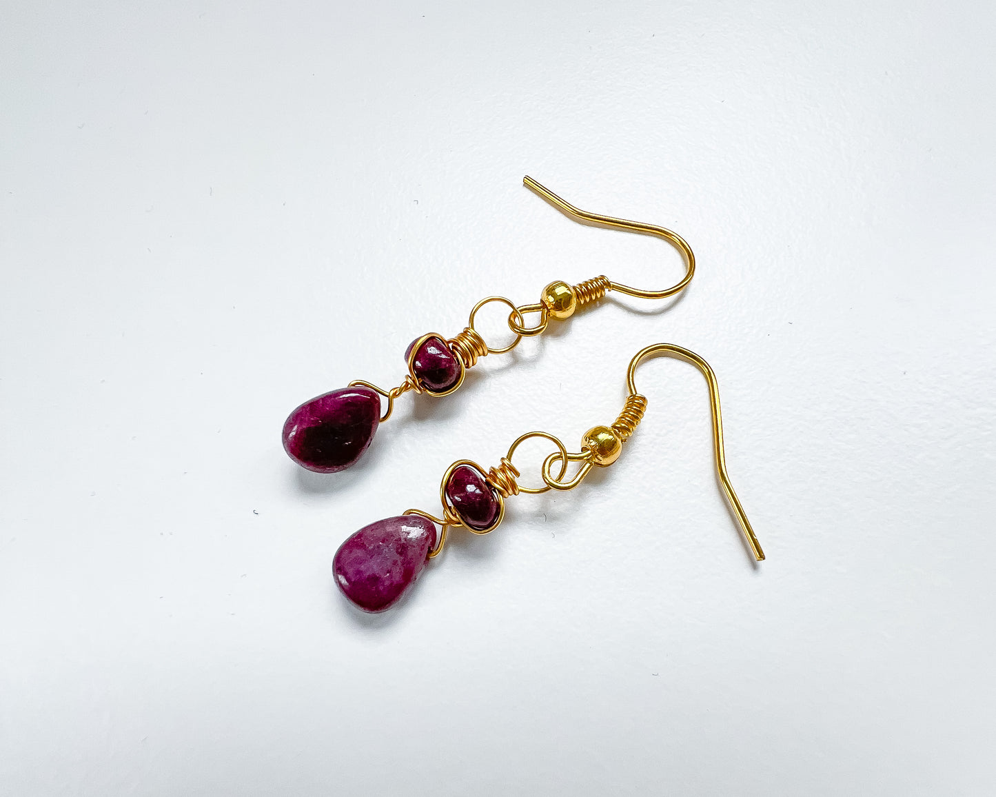 ❤️‍🔥✨ Ruby Gold Plated Earrings ✨❤️‍🔥 Jewellery MakerTV Piece 🩷💚