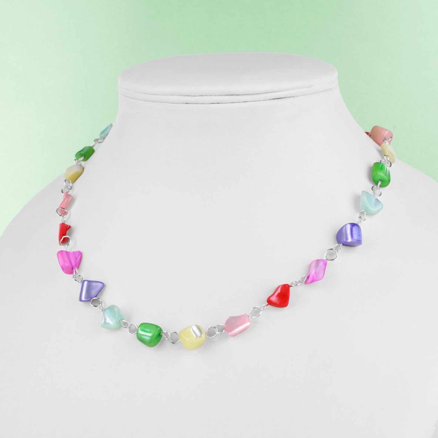 🌈🦋 Pastel Rainbow Mother of Pearl Necklace 🦋🌈 Jewellery MakerTV Piece 🩷💚