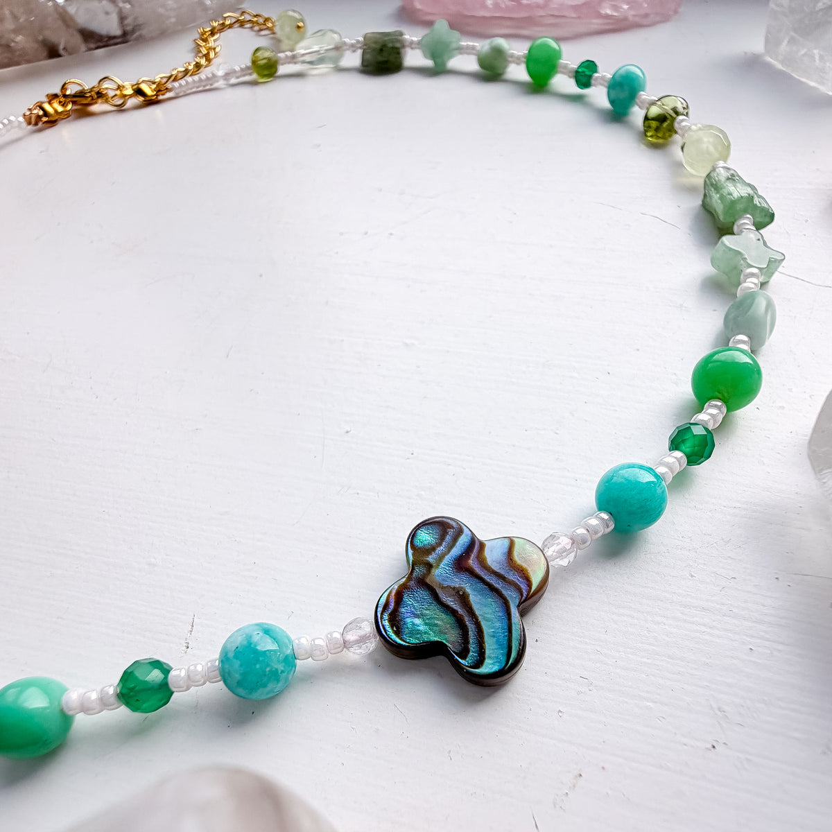 . 🌈✨💎 Heart Chakra Abalone Choker 💎✨🌈