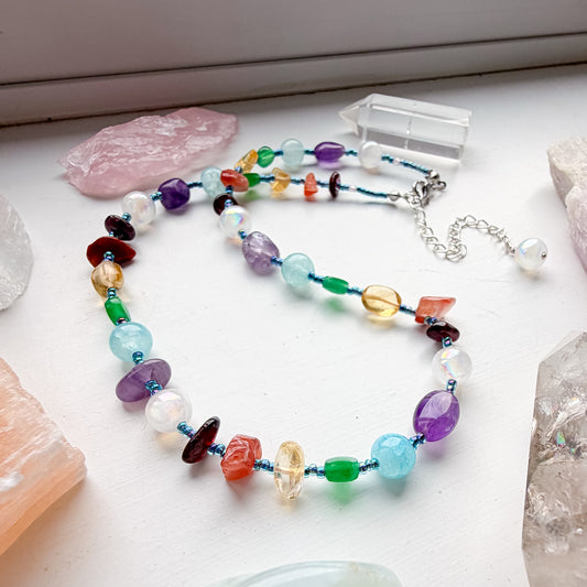 . 🌈✨💎 Chakra Rainbow Choker 💎✨🌈  Blue