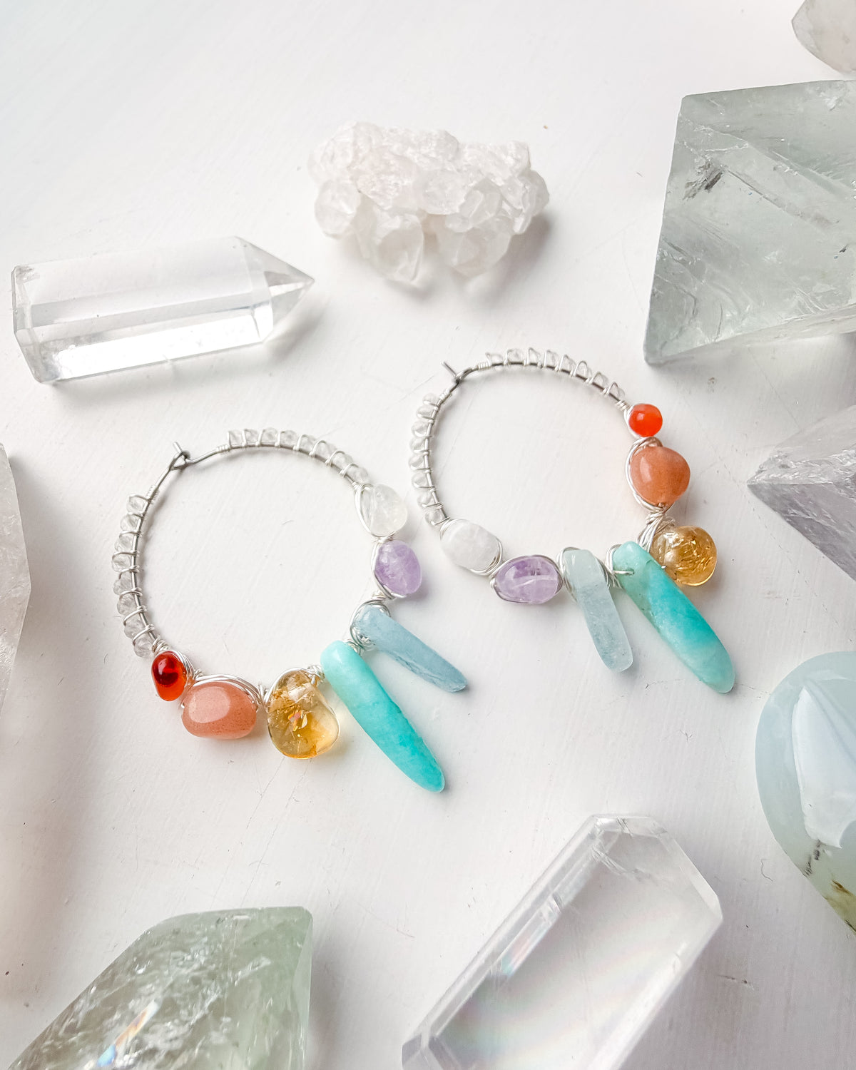 . 🌈✨💎 Chakra hoop earrings 💎✨🌈