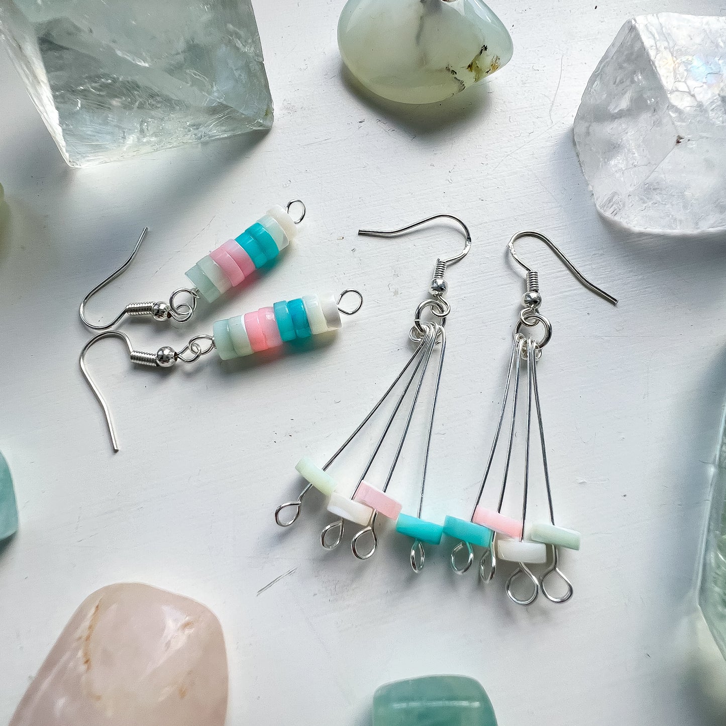 🌈🦋 Pastel Mother of Pearl Dangle Earrings 🦋🌈 Jewellery MakerTV Piece 🩷💚