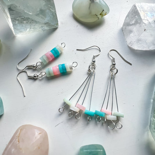 🌈🦋 Pastel Mother of Pearl Dangle Earrings 🦋🌈 Jewellery MakerTV Piece 🩷💚