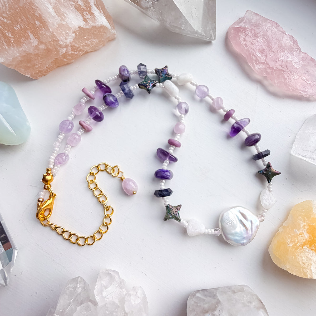 . 🌈✨💎 Crown & Third Eye Chakra Pearl Choker 💎✨🌈